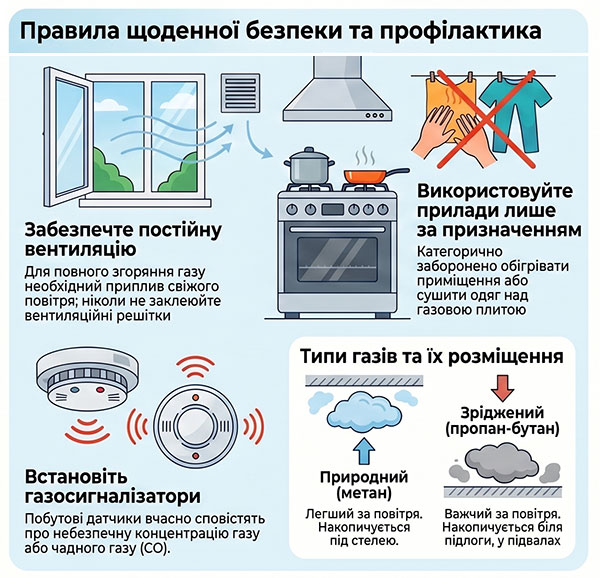 Профілактика: як зменшити ризик витоку газу та отруєння