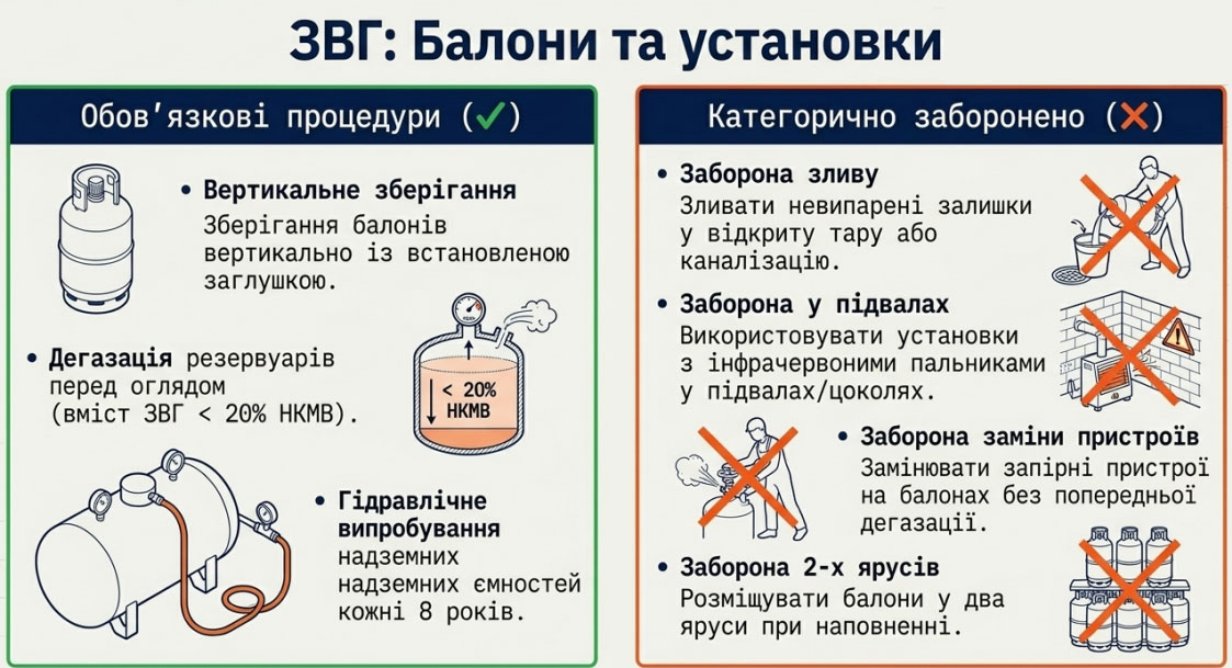 Вимоги до установок зрідженого вуглеводневого газу