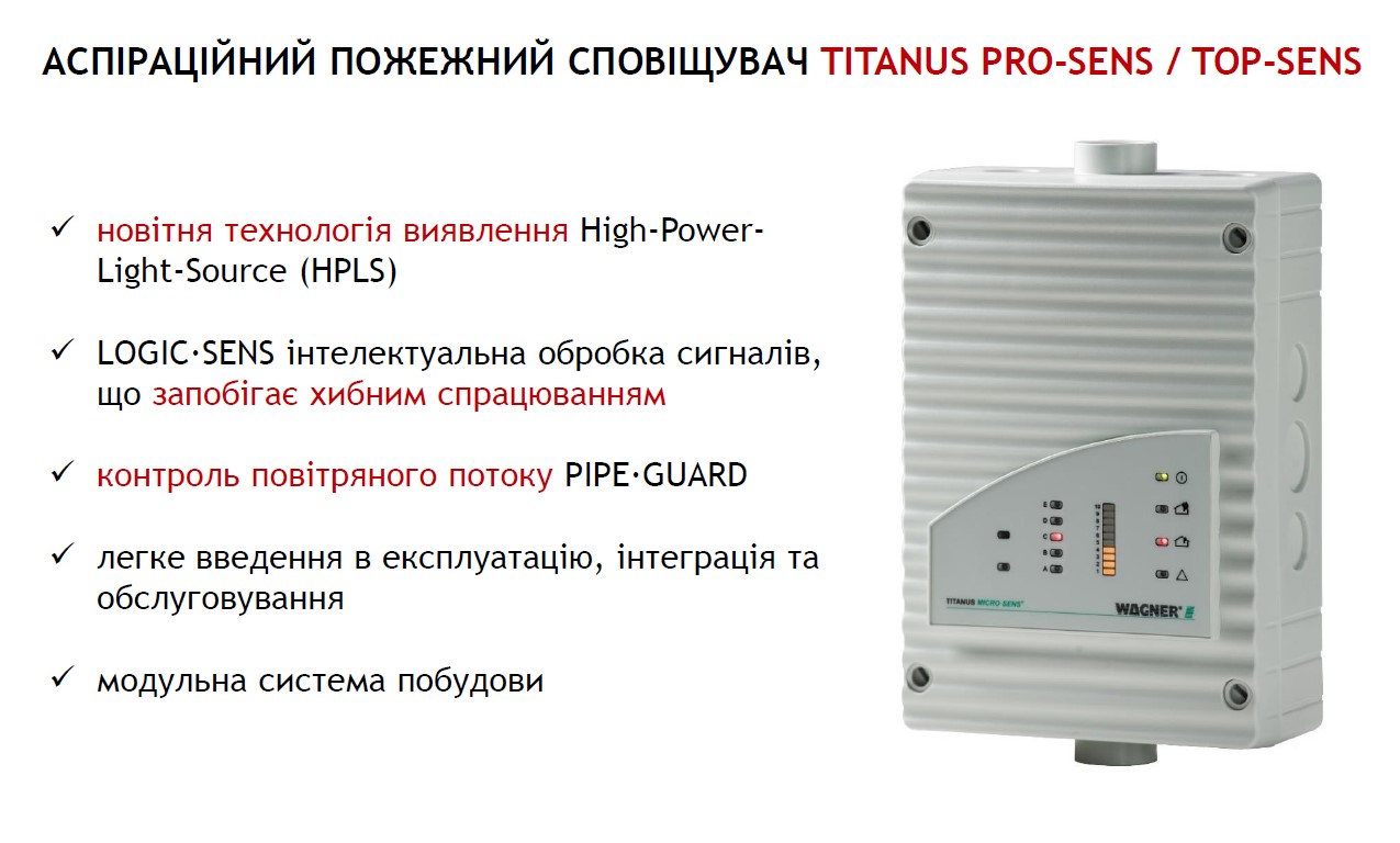 Аспіраційний сповіщувач TITANUS PRO SENS / TOP SENS